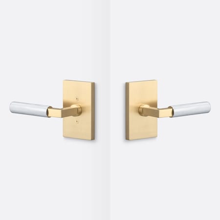 Sure-Loc Hardware Levanto Passage Rosette, Satin Brass, Knurled Grip in Polished Chrome LV101 SB GRIP-KN 26